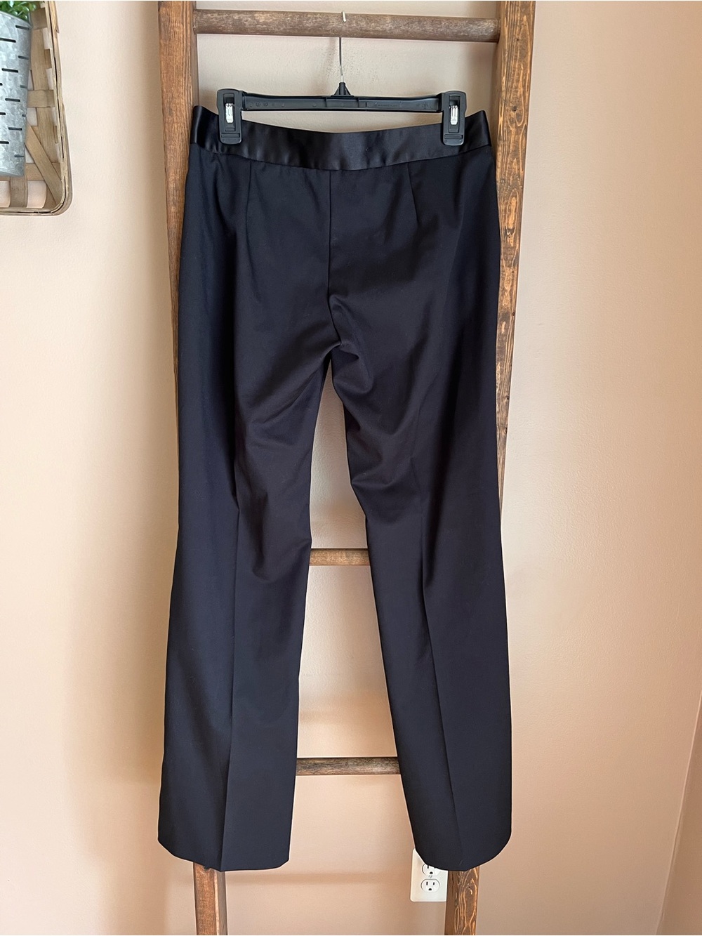 Black Women's Tuxedo Dress Pants – Classic Straight Leg - Picture 2 of 6